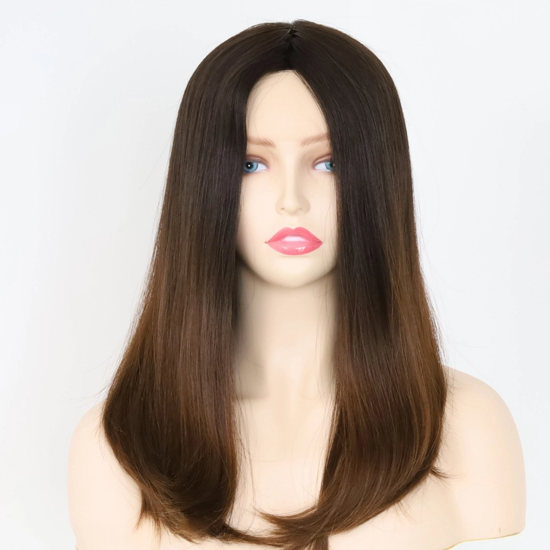 Dark brown color lace top jewish wig virgin human hair with full cuticles YR0033
